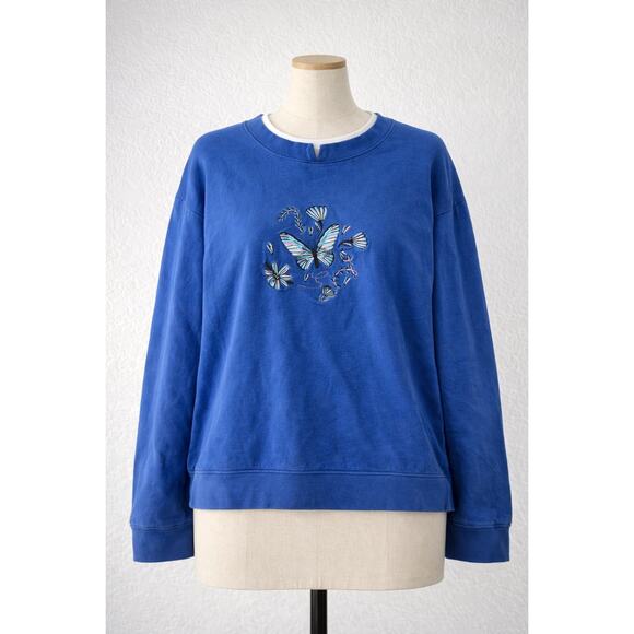 Gold Coast Sweaters - Vintage Gold Coast Embroidered Butterfly Sweatshirt  XXL  EUC